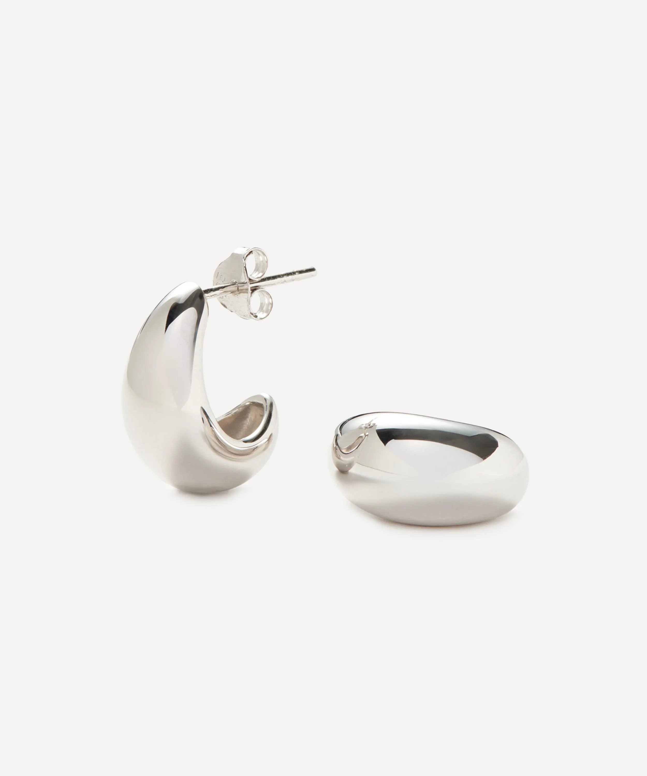 X Savi Sterling Silver Dome Mini Hoop Earrings - 1