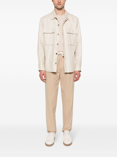 Brunello Cucinelli drawstring-waistband tapered trousers outlook