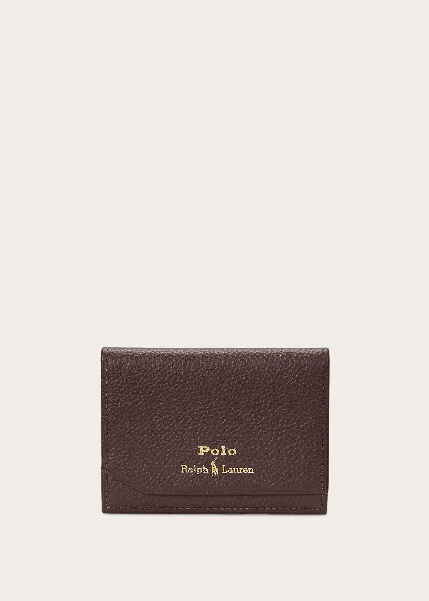 Pebbled Leather Folded Card Case - 1