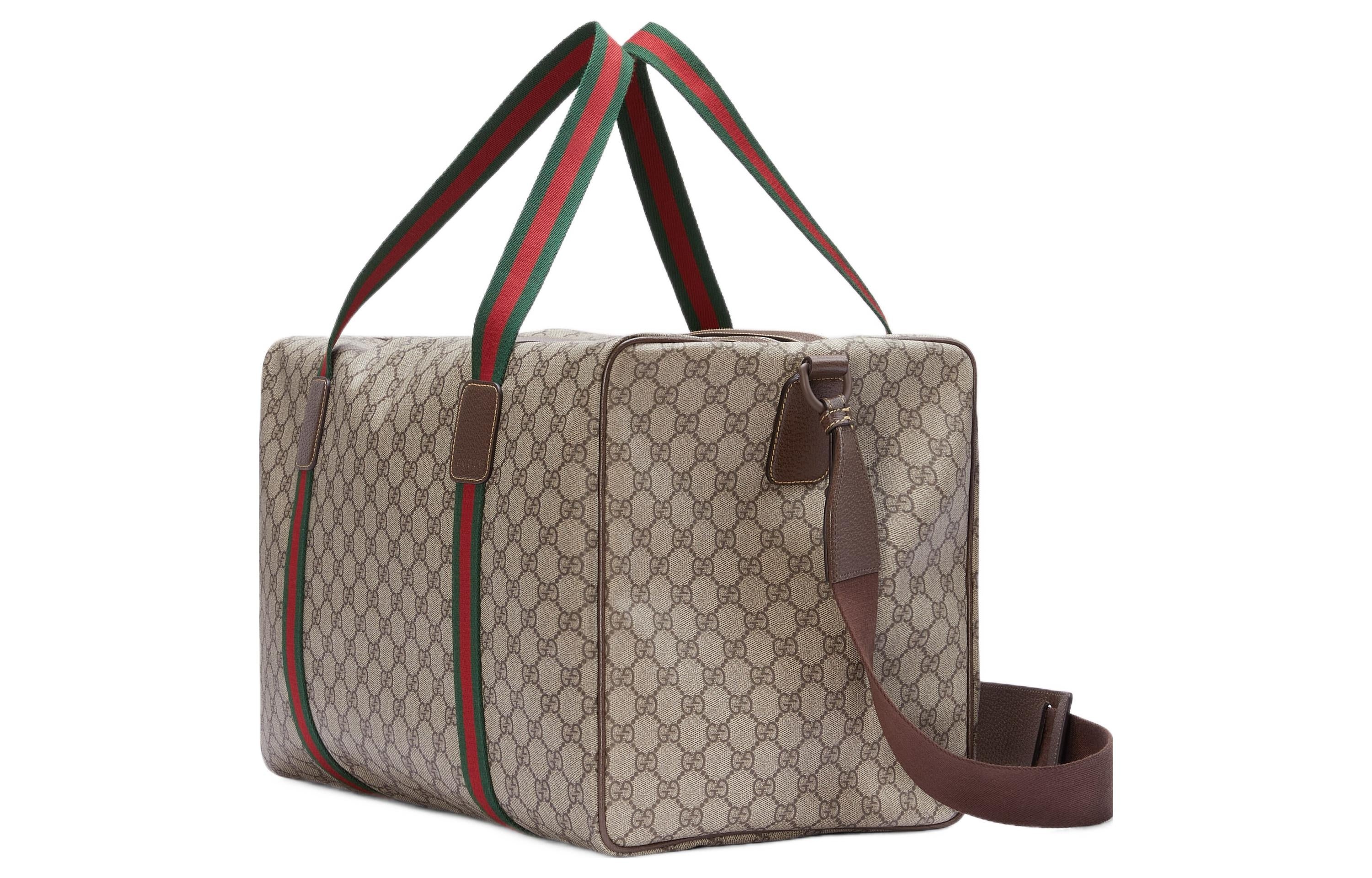 Gucci Medium Duffle Bag With Web 'Beige Brown' 758664-FACK7-9768 - 2