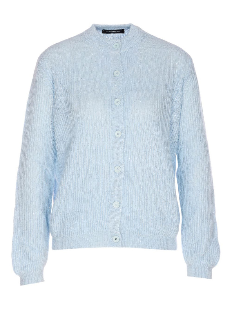 sequin crew-neck cardigan 1