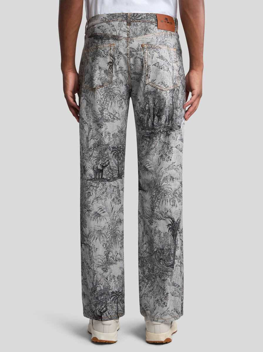WIDE-LEG JACQUARD JEANS - 5
