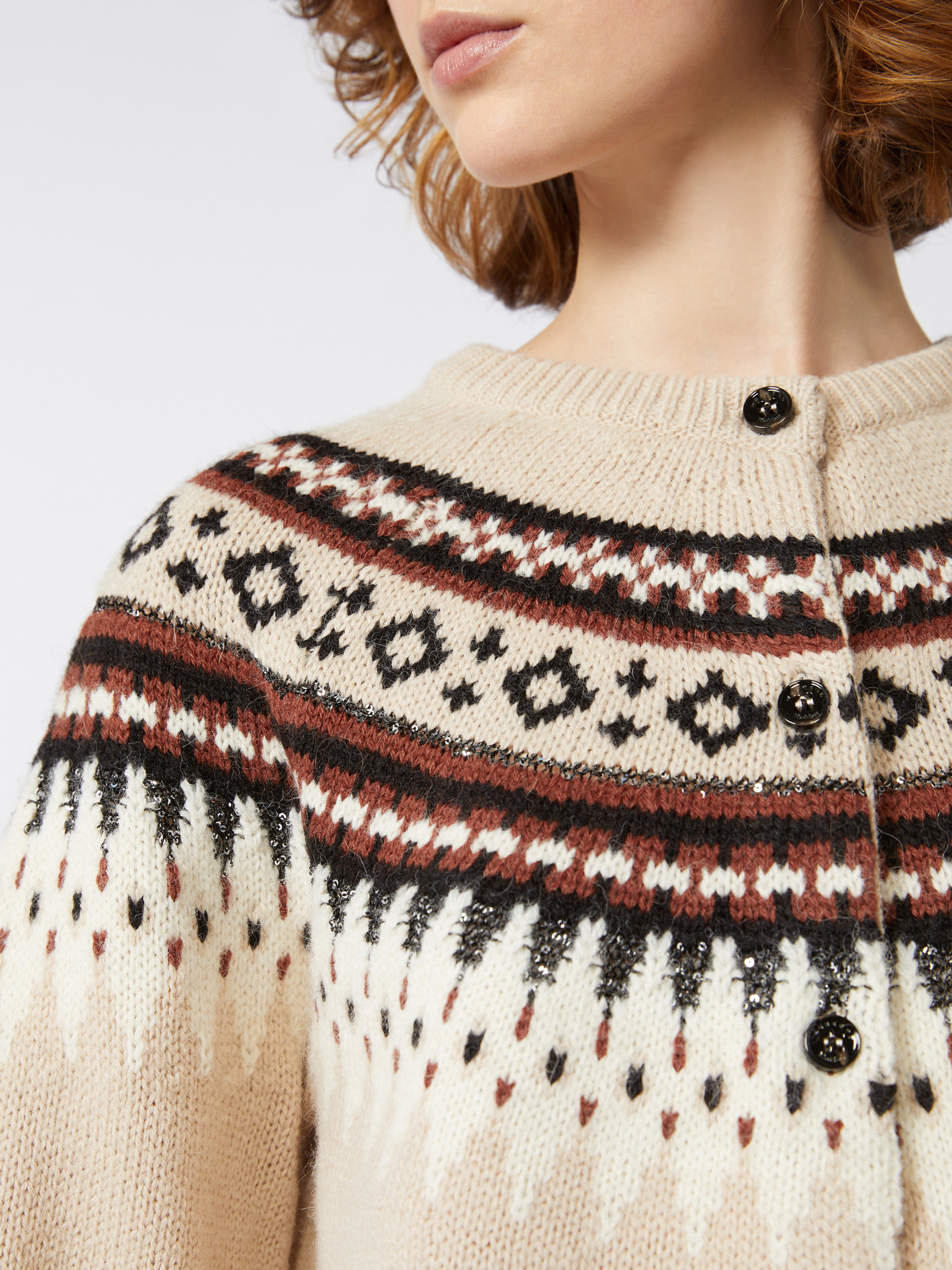 CABIRIA1234 Wool and alpaca jacquard cardigan - 6