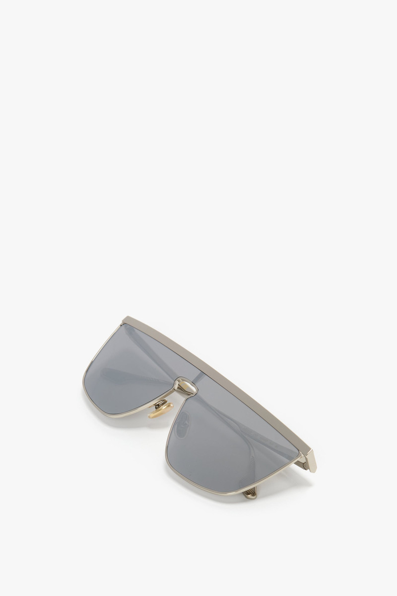 Geometric Visor Sunglasses In Silver-Mirror 6