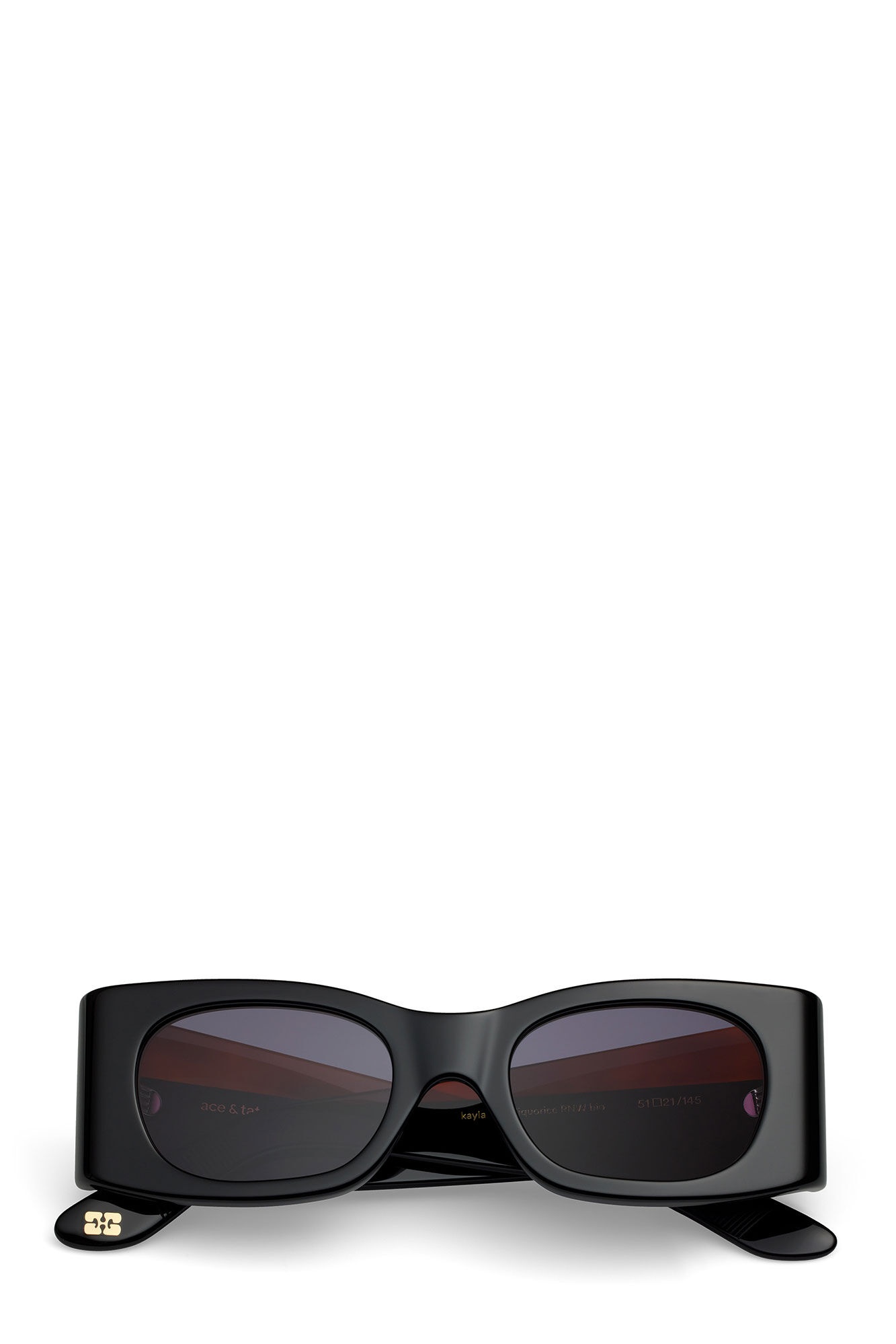 GANNI X ACE & TATE BLACK KAYLA SUNGLASSES - 1