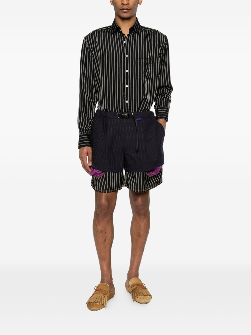 Kolor striped double-layer shorts outlook