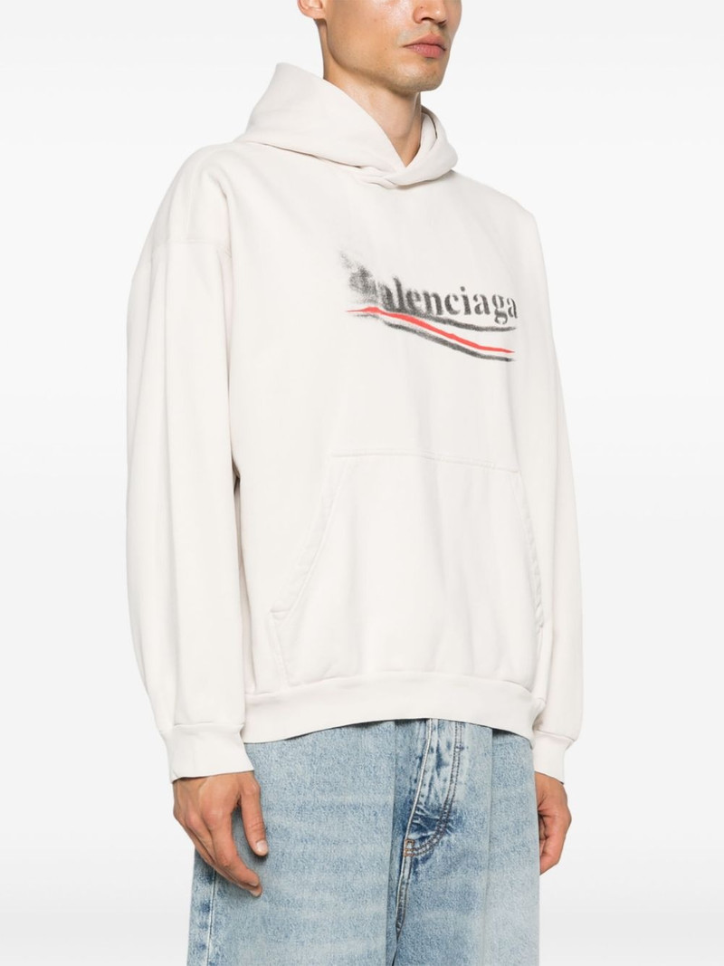 Political Stencil cotton hoodie 4