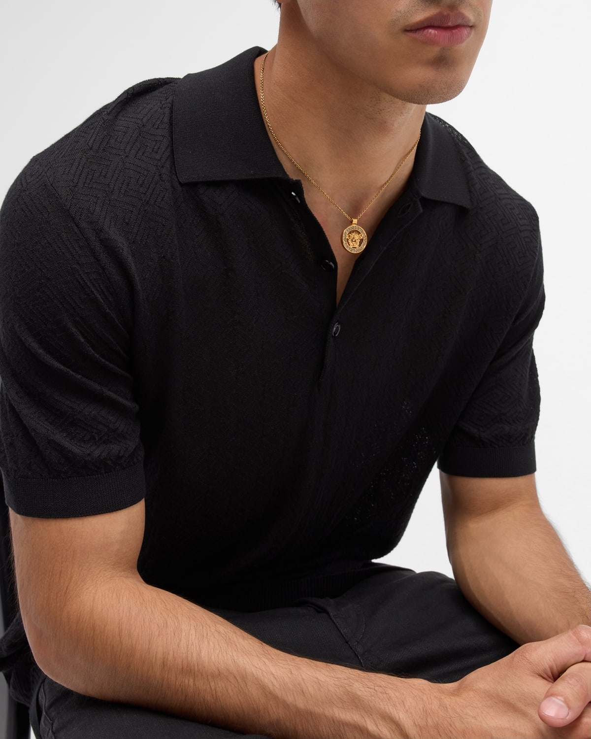 Men's Crystal Medusa Pendant Necklace - 5