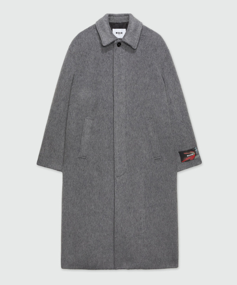 Long gray wool blend coat 1
