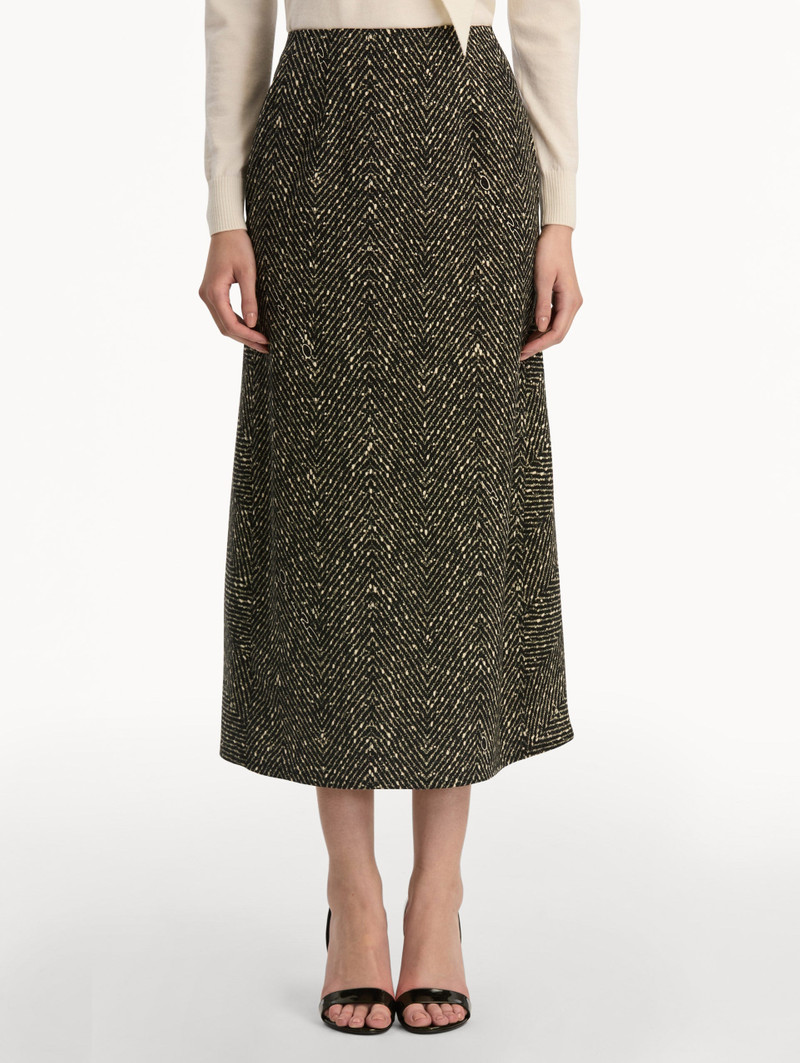 CHEVRON WOOL SKIRT 3