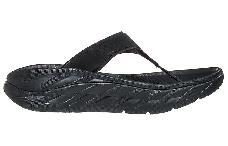 (WMNS) HOKA ONE ONE Ora Recovery Flip Slide 'Black Dark Gull Grey' 1117910-BDGGR - 3