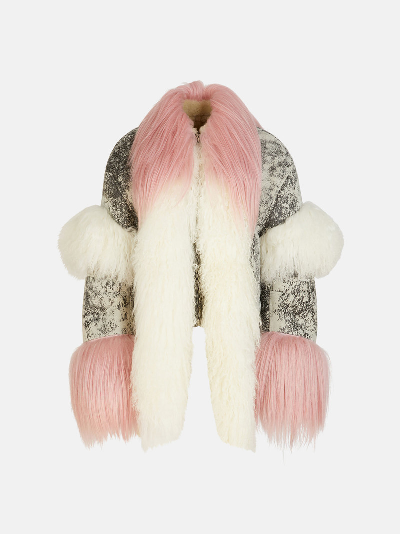 DARK GREY AND MILK SHORT COAT 1