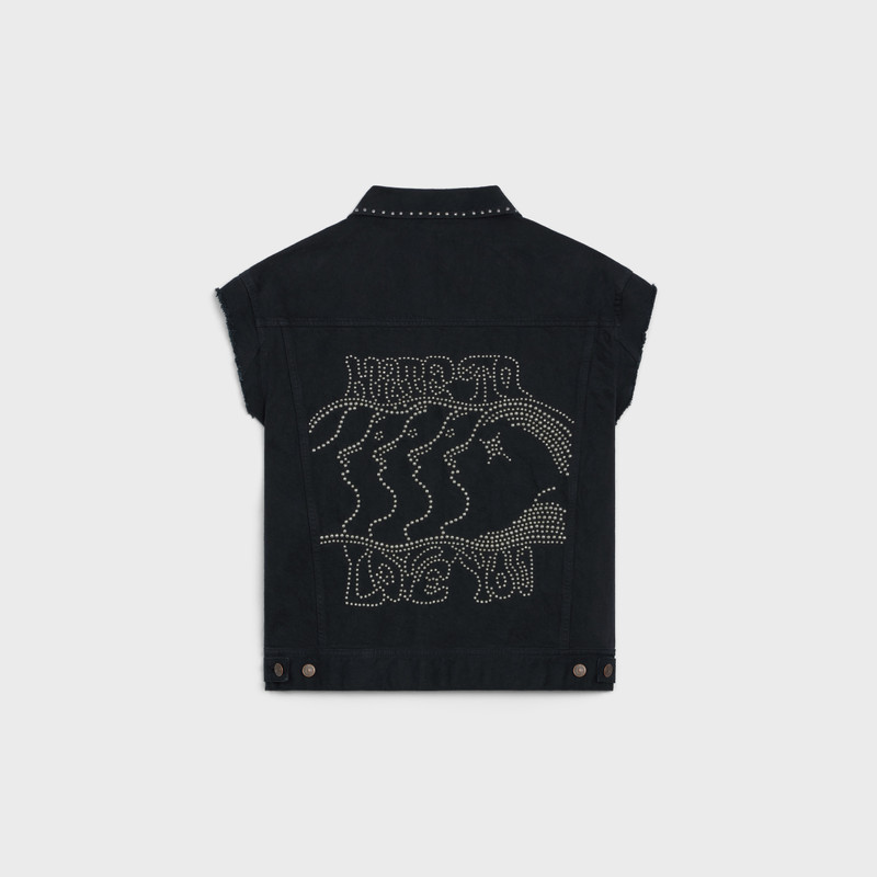 CELINE DENIM TRUCKER JACKET WITH ARTIST EMBROIDERY outlook