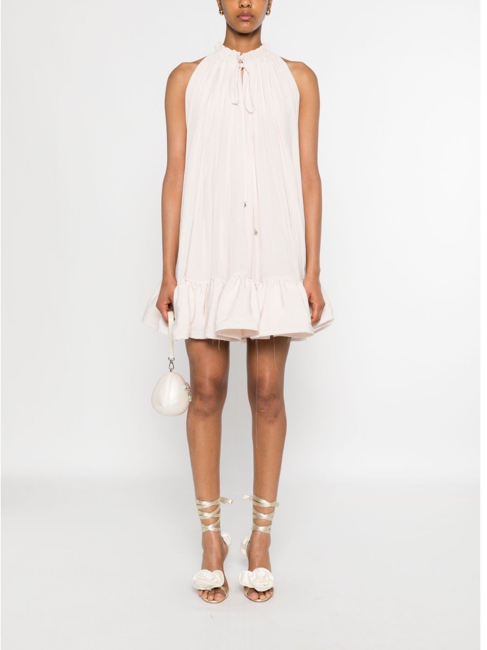 frill-neck ruffled mini dress - 2