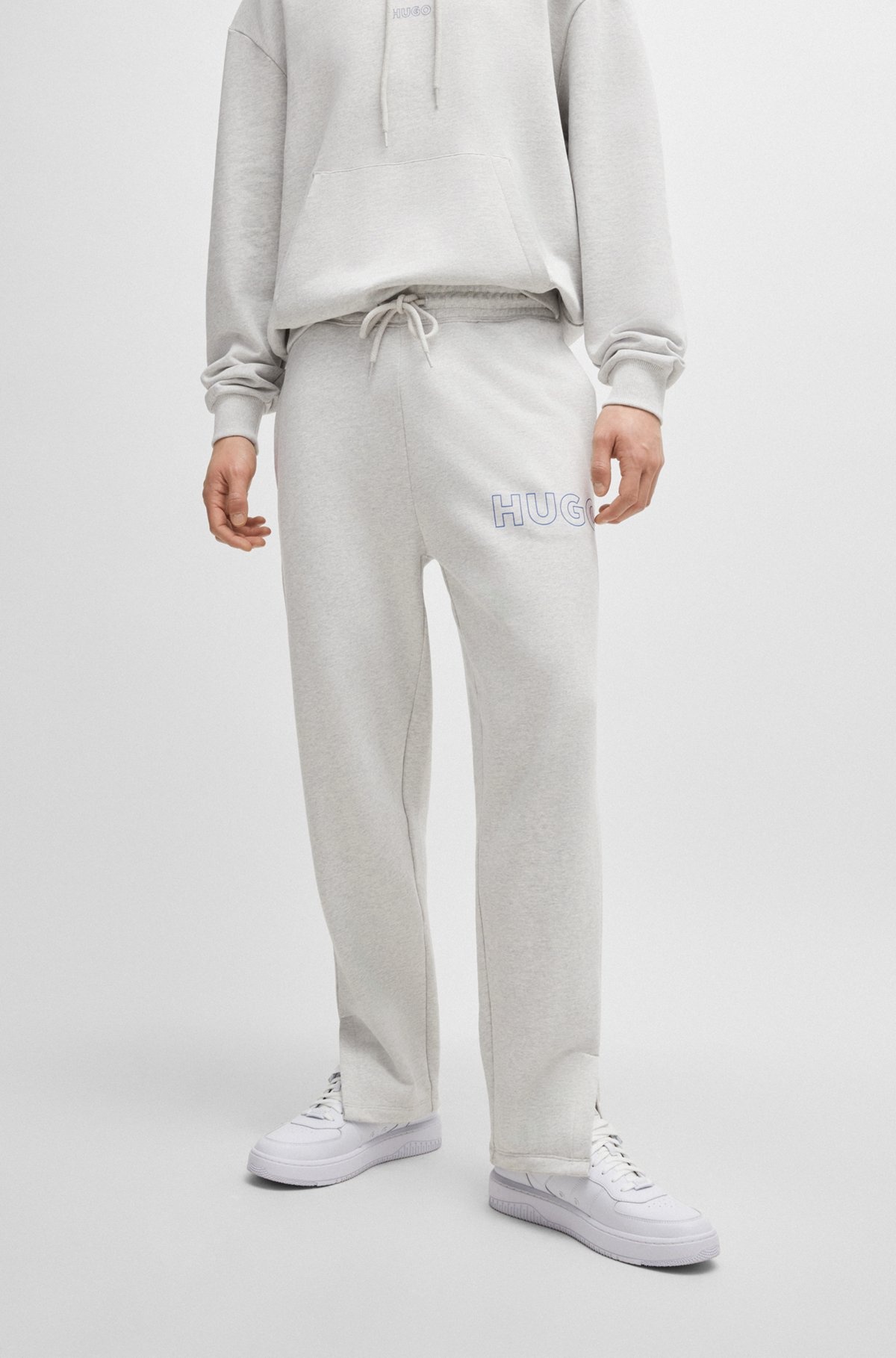 LOOSE-FIT COTTON-TERRY TRACKSUIT BOTTOMS WITH OUTLINE LOGO - 2