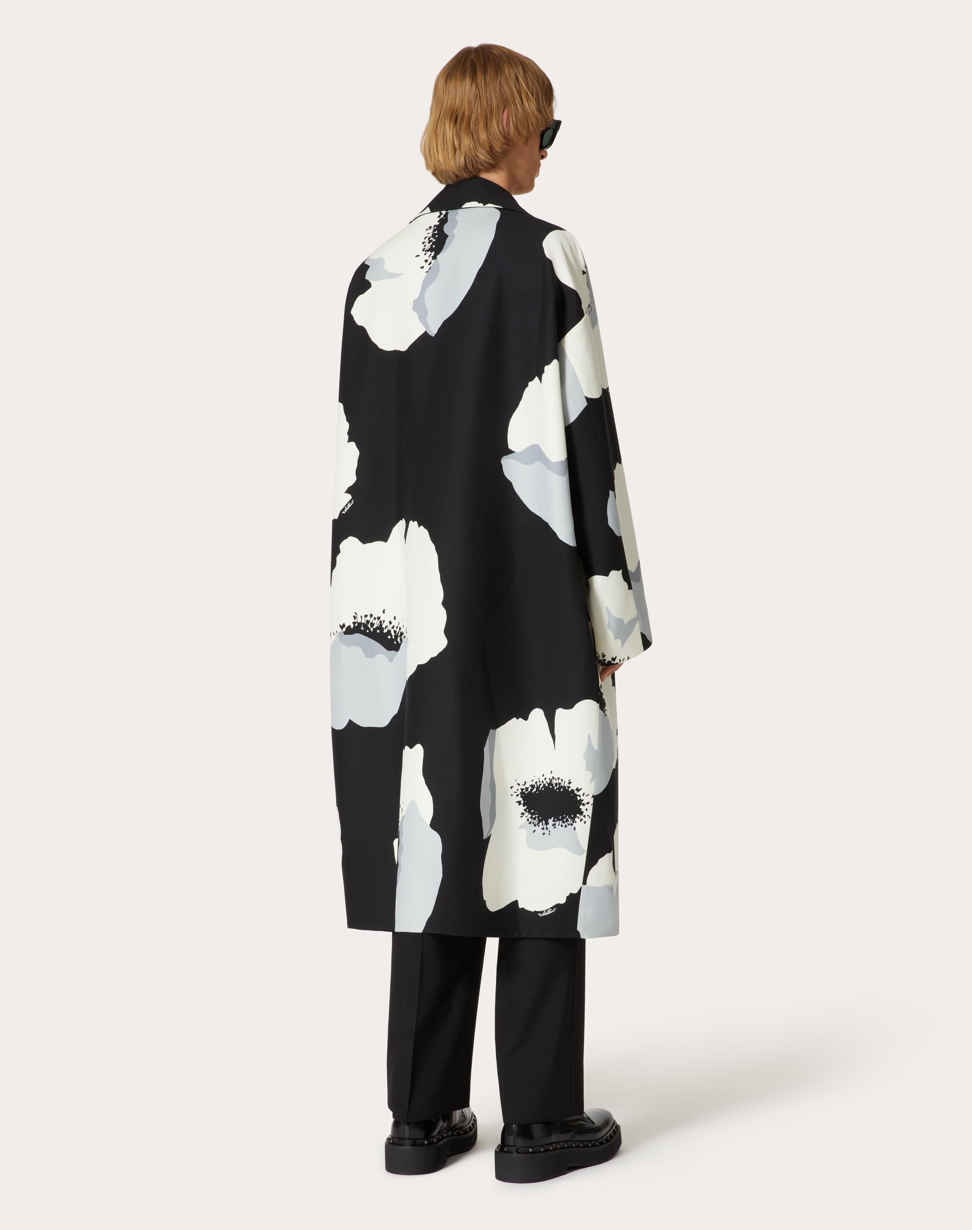 CREPE COUTURE CABAN WITH VALENTINO FLOWER PORTRAIT PRINT - 4