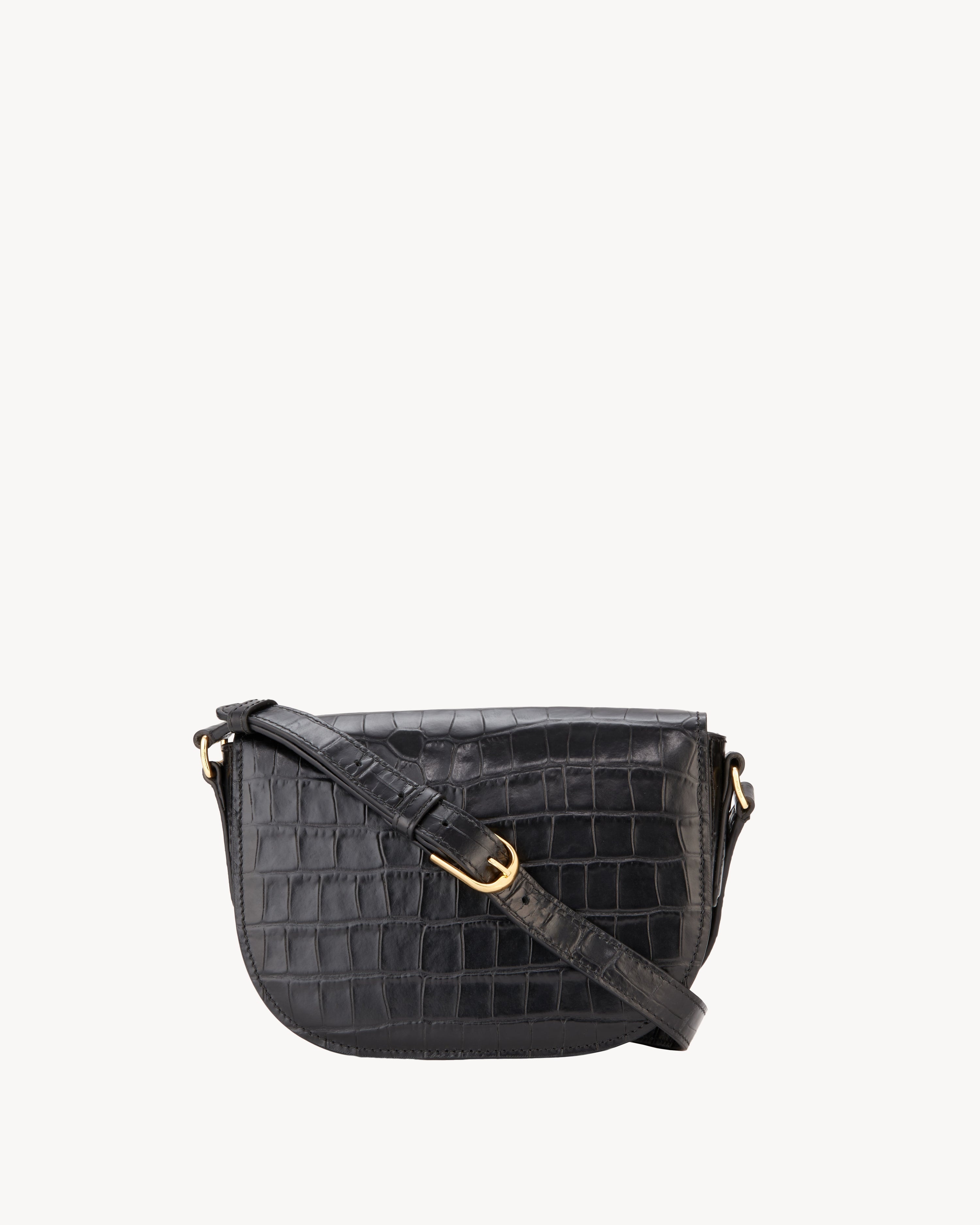 LE ELLIE EMBOSSED CROC SADDLE BAG - 6