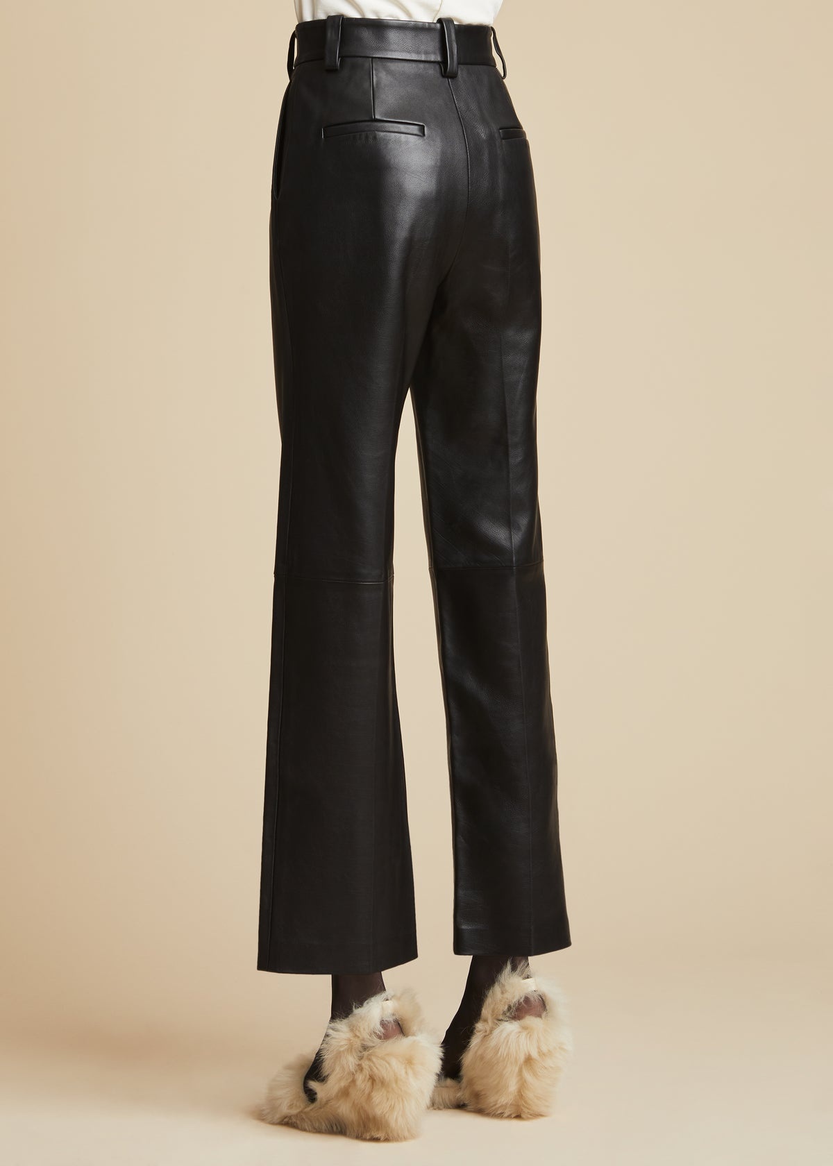 The Melie Pant in Black Leather - 3