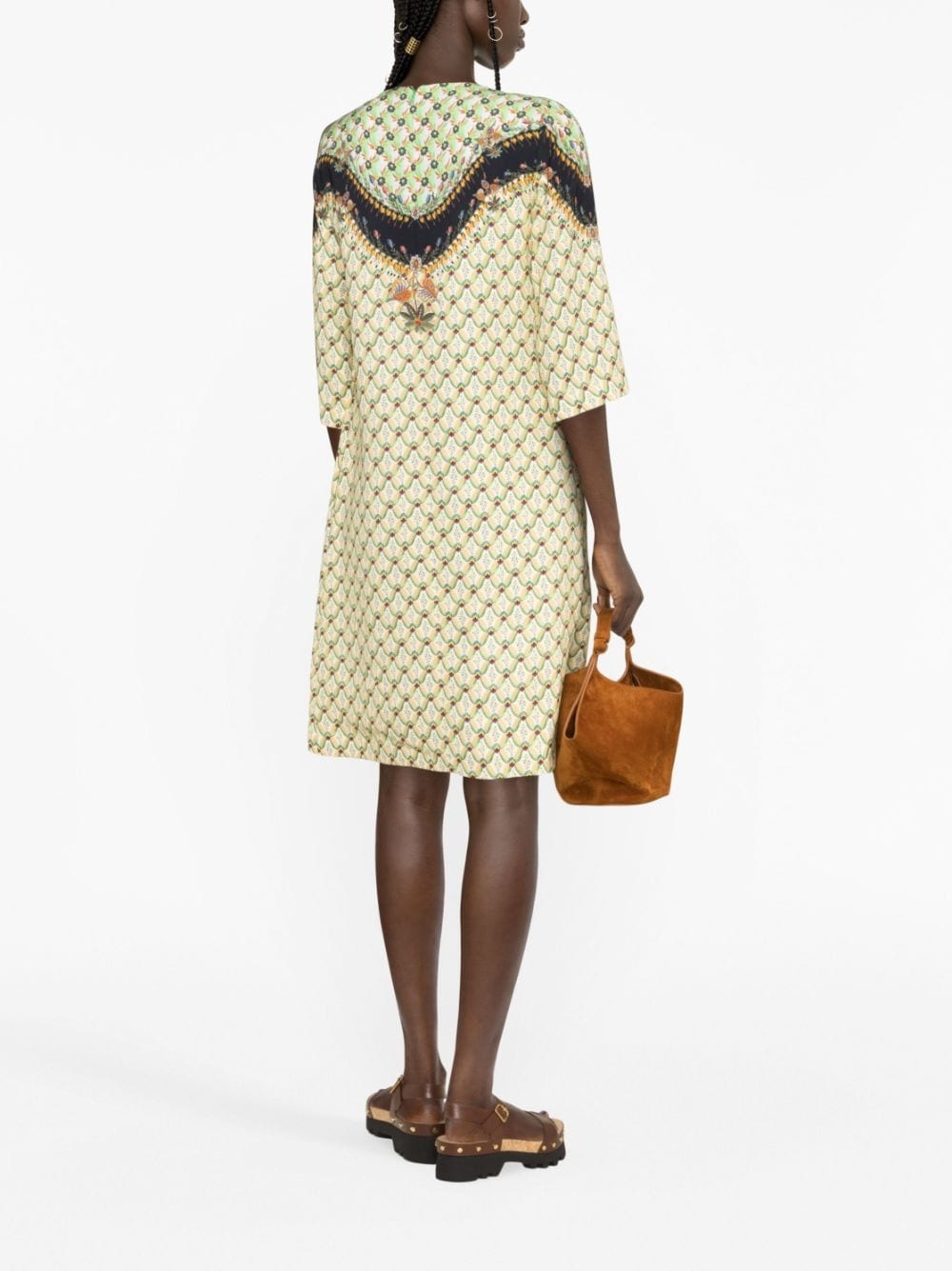 mix-print shift dress - 4