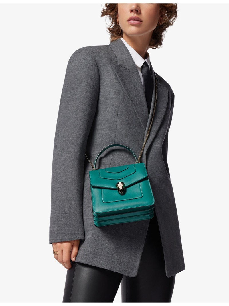 BVLGARI Serpenti Forever leather top-handle bag outlook