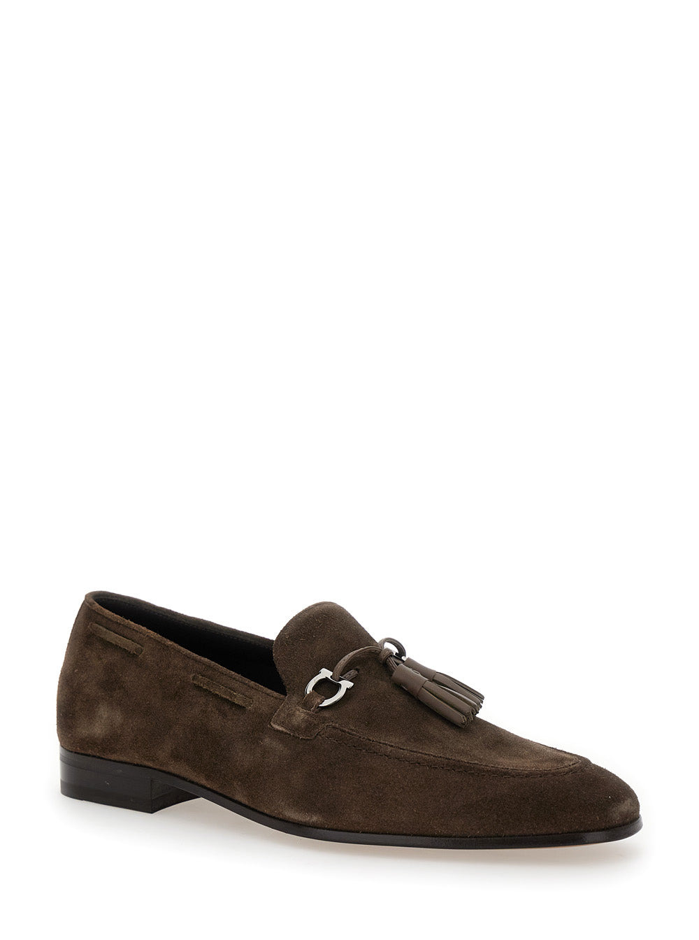 Ferragamo Men 'Besile2' Brown Loafers With Gancini And Cord Detail In Suede Man - 2