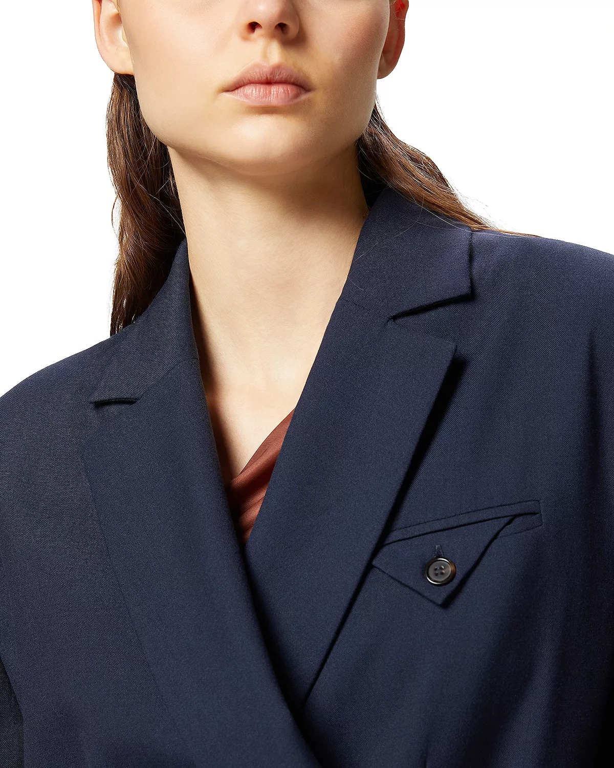 Wool Blend Double Breasted Jacket - 4