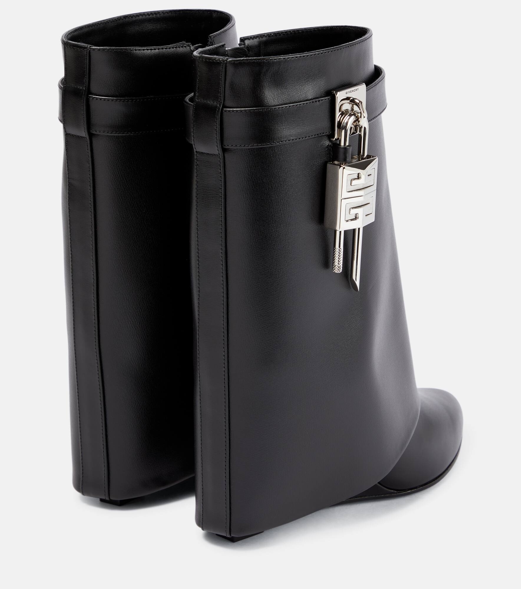 Shark Lock leather ankle boots - 2