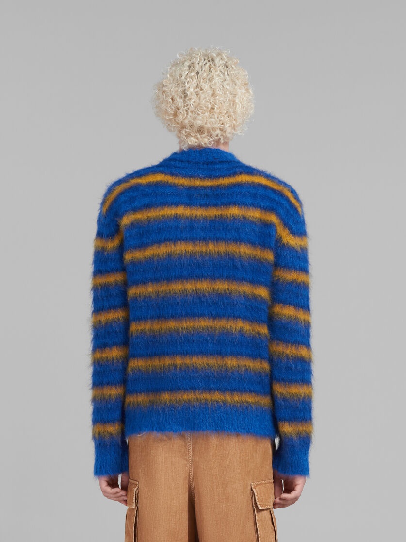 TURQUOISE STRIPED MOHAIR SWEATER - 3
