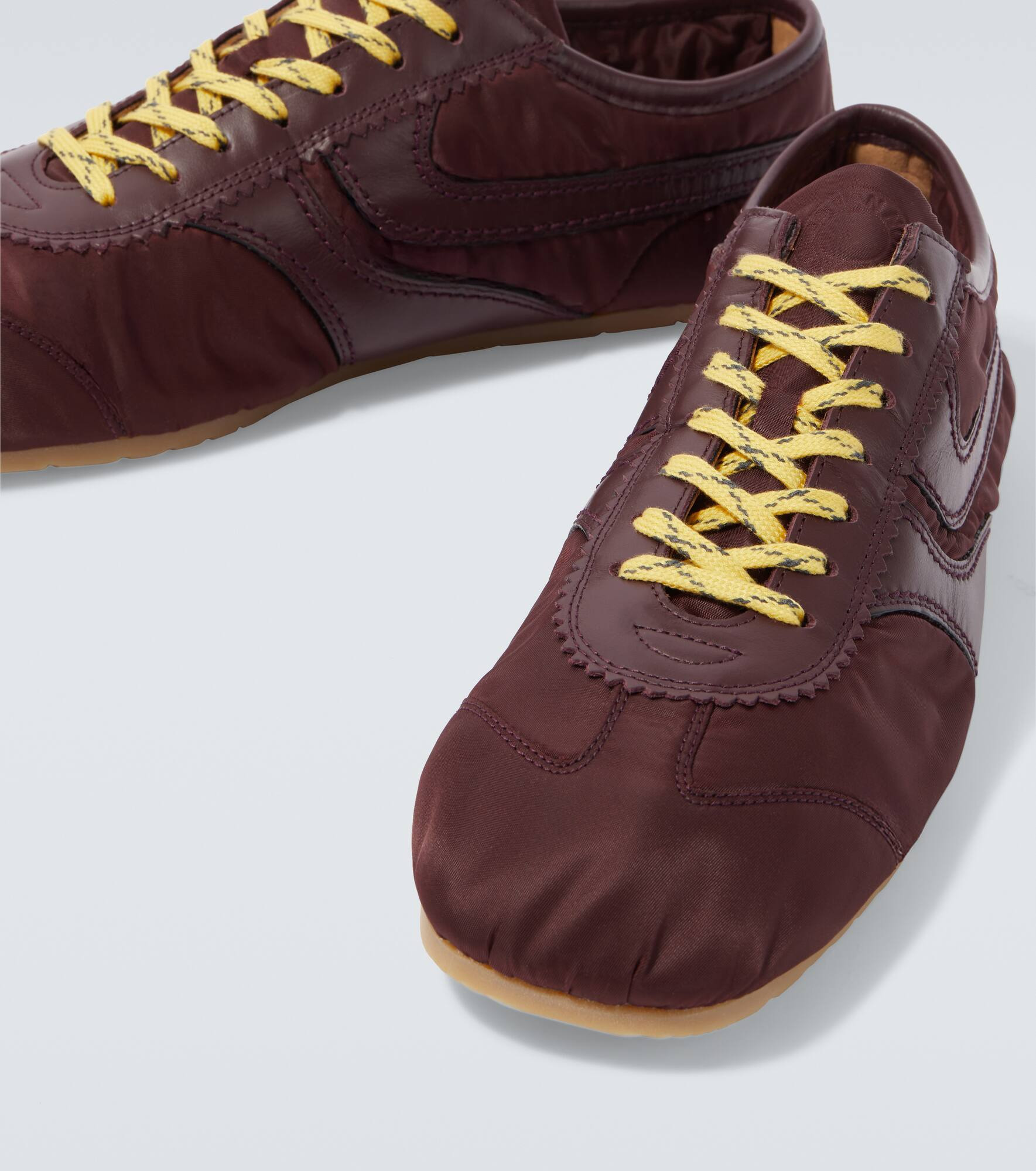 Leather-trimmed sneakers - 3