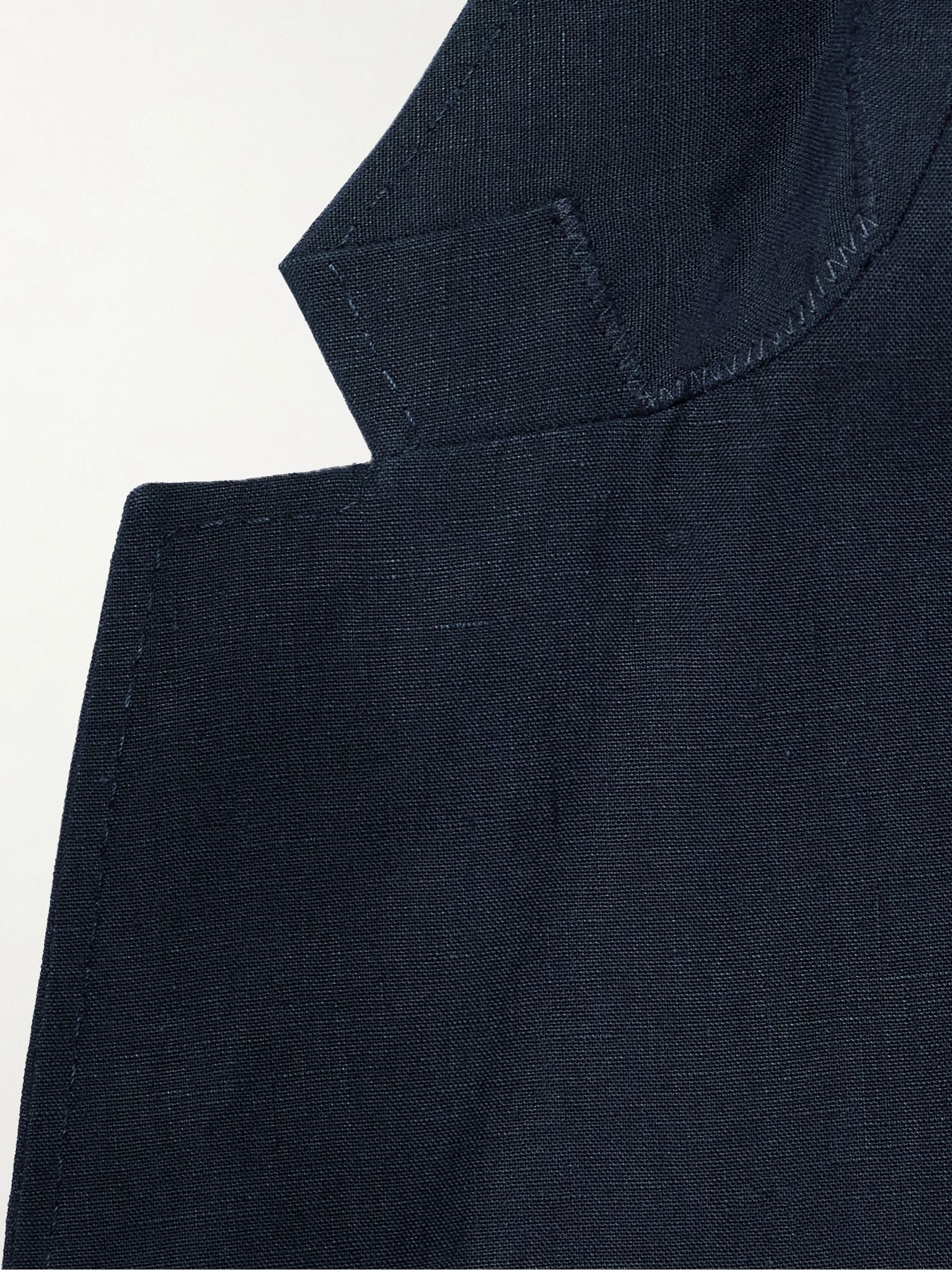 Garret Unstructured Linen Suit Jacket Navy - 5