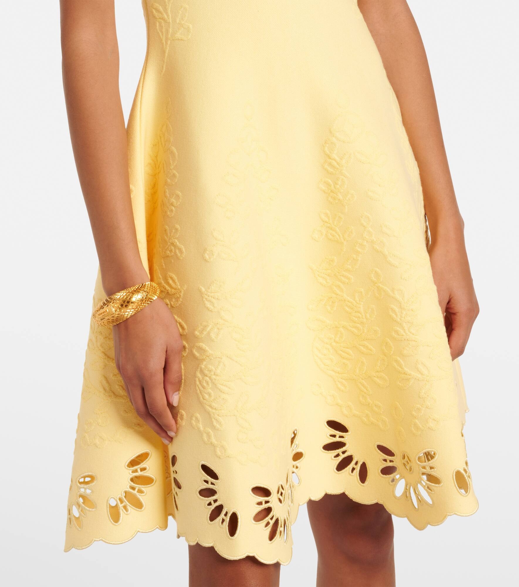 Eyelet jacquard minidress - 5