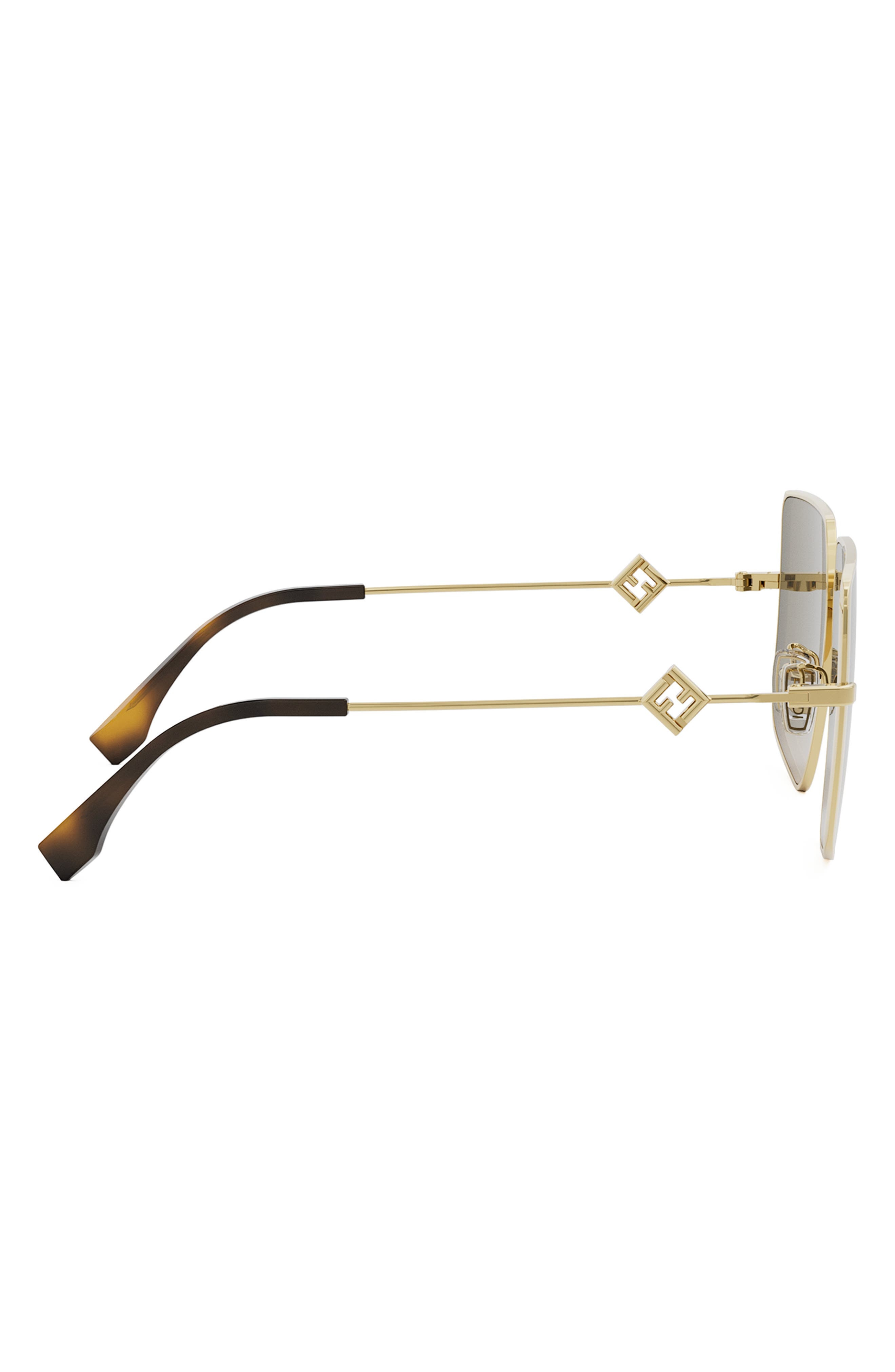 Fendi Diamonds 59mm Gradient Geometric Sunglasses in Shiny Endura Gold /Brown at Nordstrom - 4