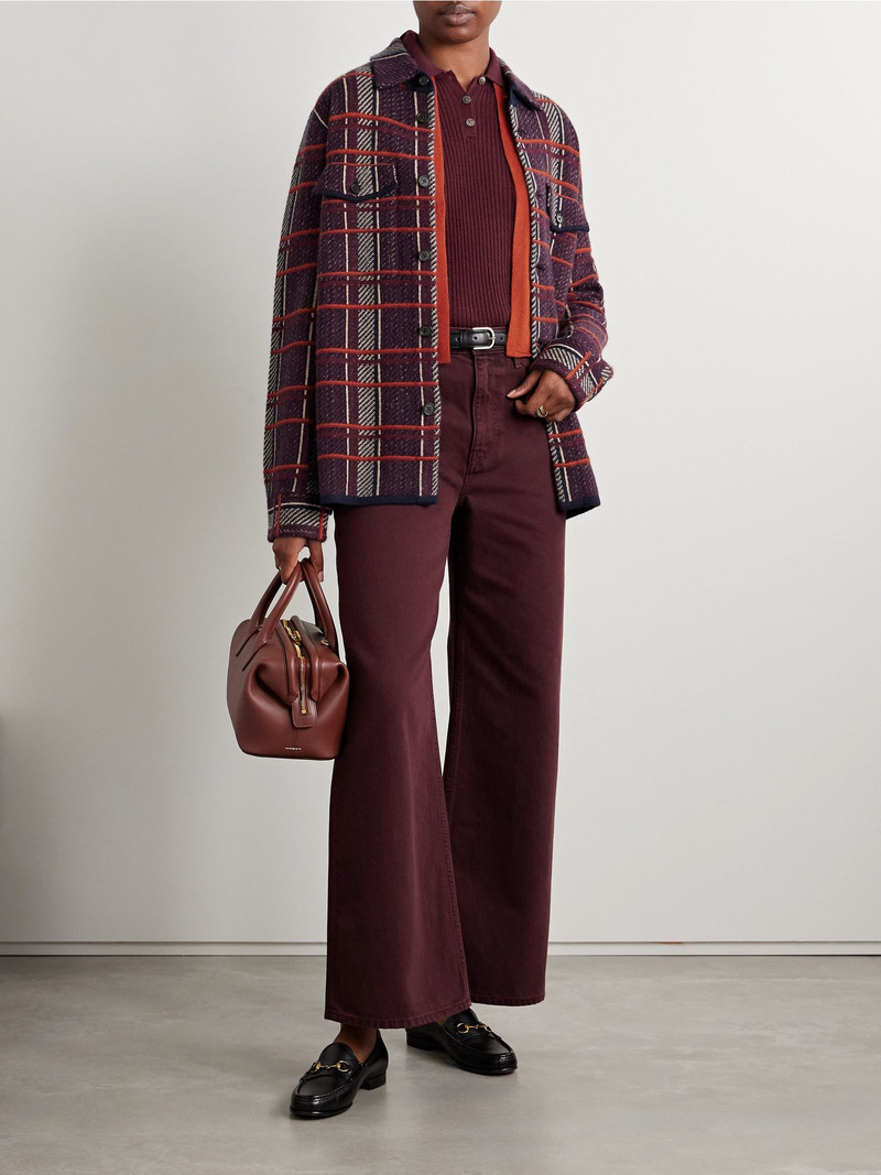 GUEST IN RESIDENCE Checked cashmere shirt Plum outlook
