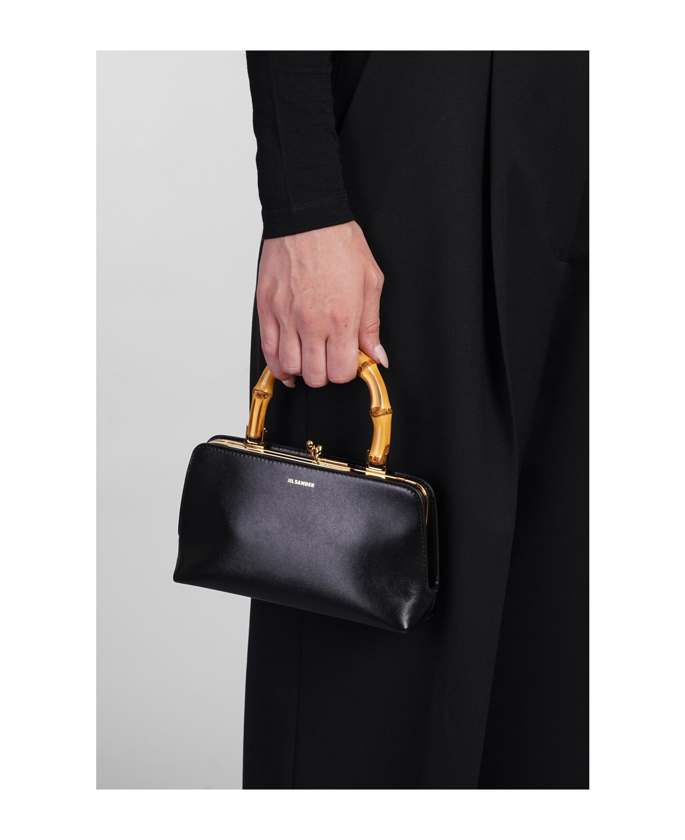 Gojii Bambo Shoulder Bag In Black Leather - 5