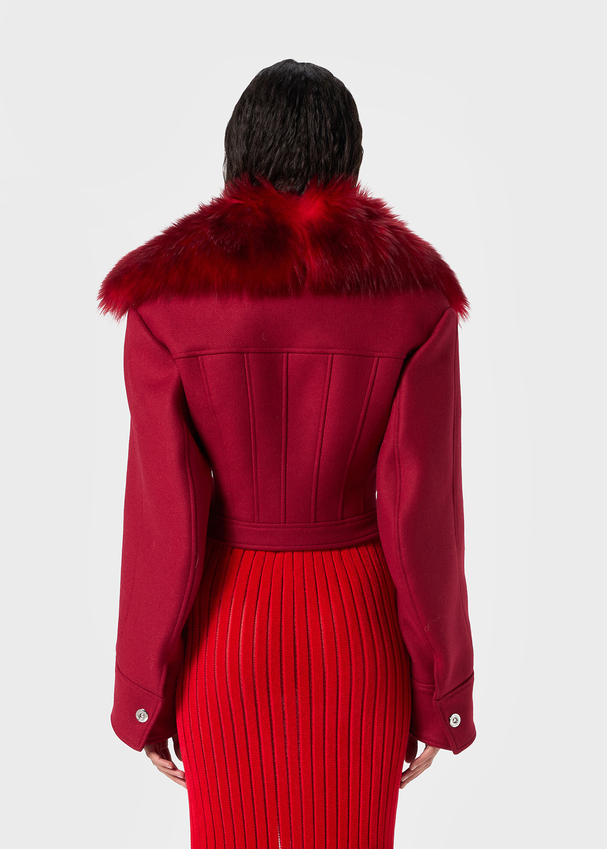 WOOL COAT WITH FUR - 4