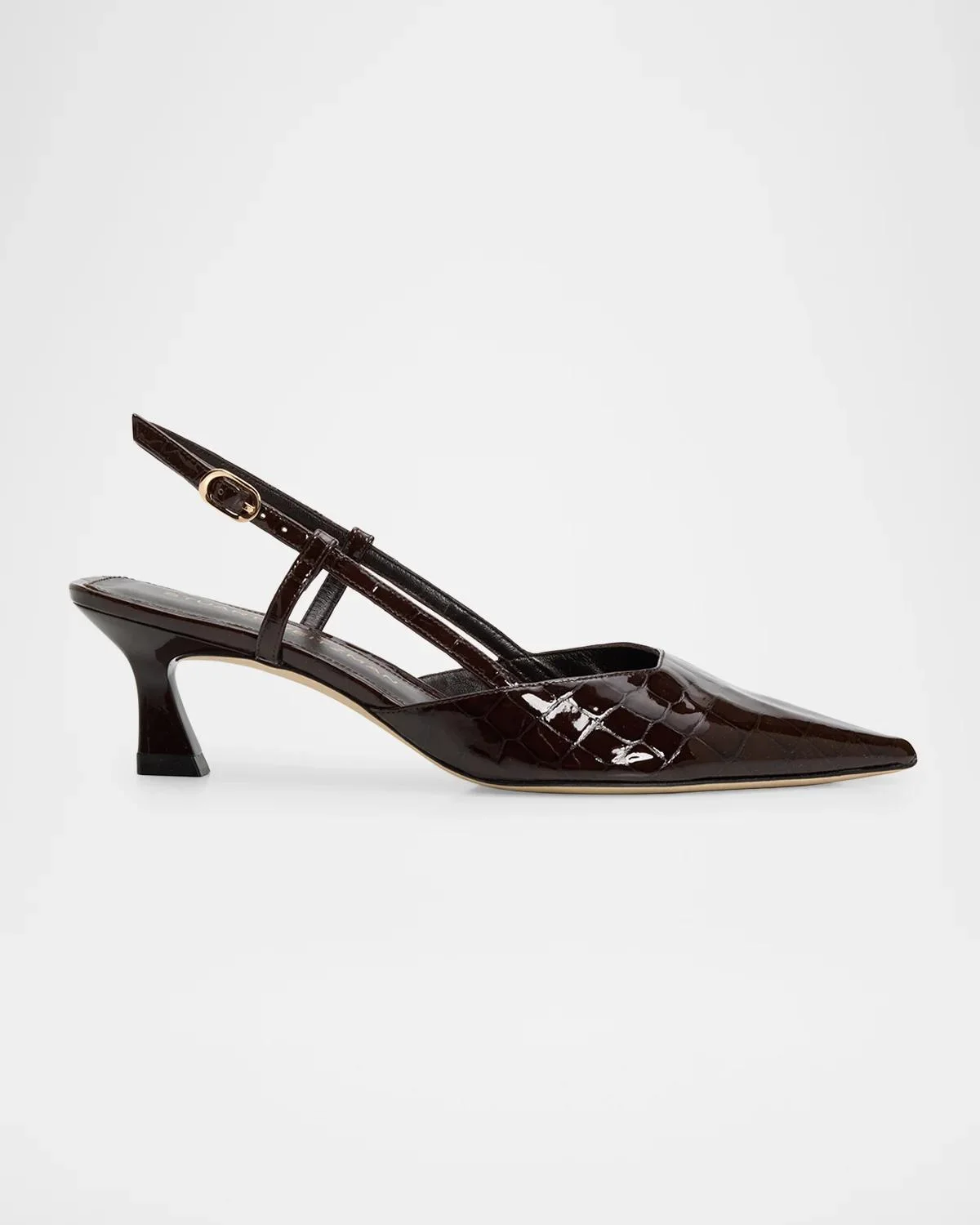 50mm Vinnie Patent Leather Slingback Pumps - 1