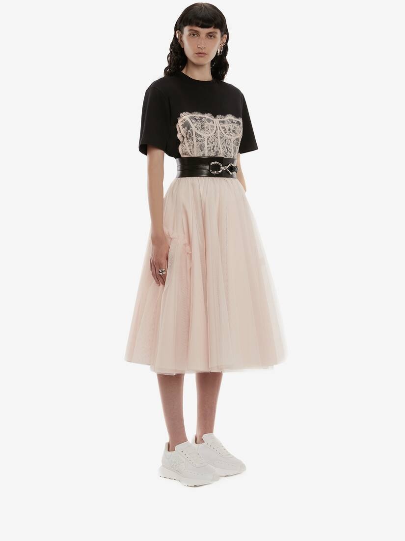 Knee Tulle Skirt in Pink - 3