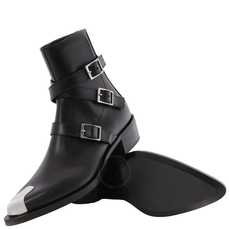 Alexander McQueen Black Punk Triple Strap Leather Boots - 2