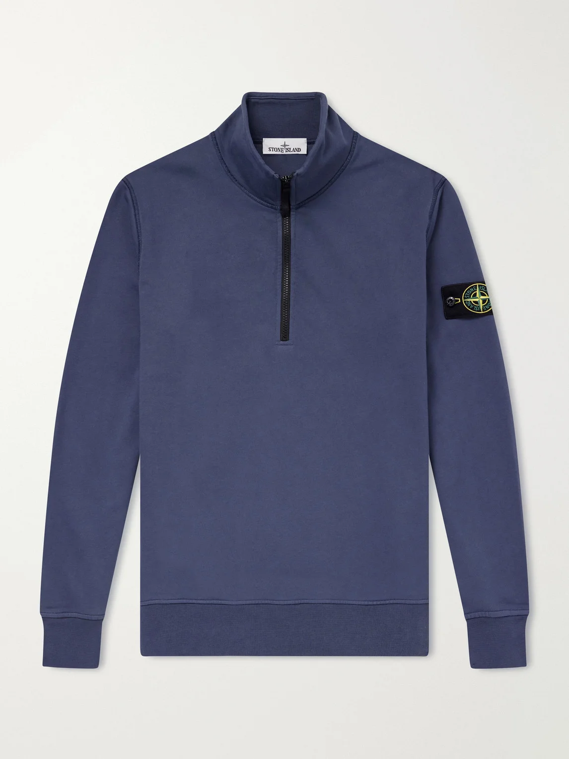 Garment-Dyed Cotton-Fleece Half-Zip Sweatshirt - 1