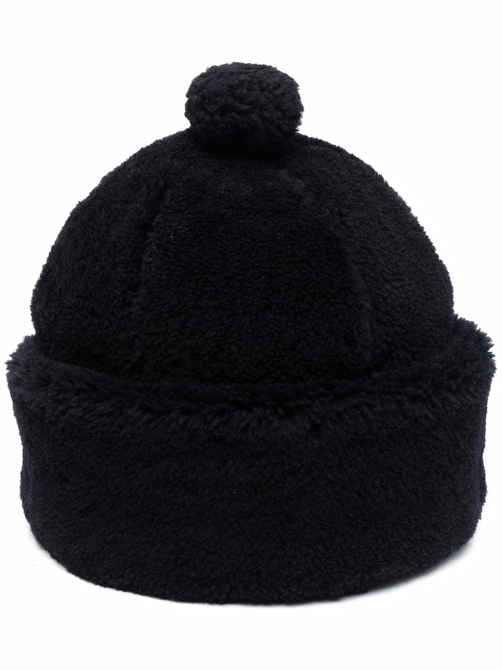 pom-pom shearling beanie - 1