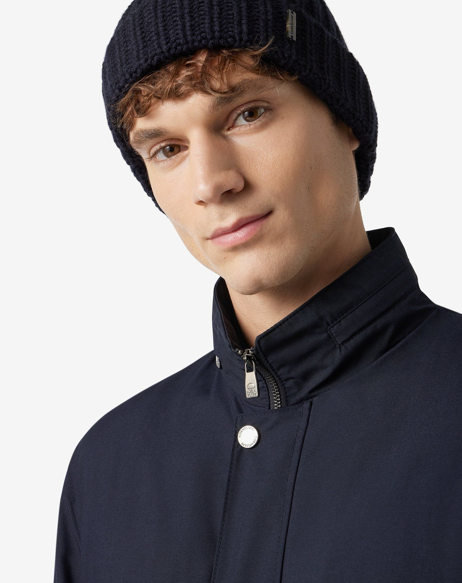 Blue technical fabric coat with detachable inner lining - 4