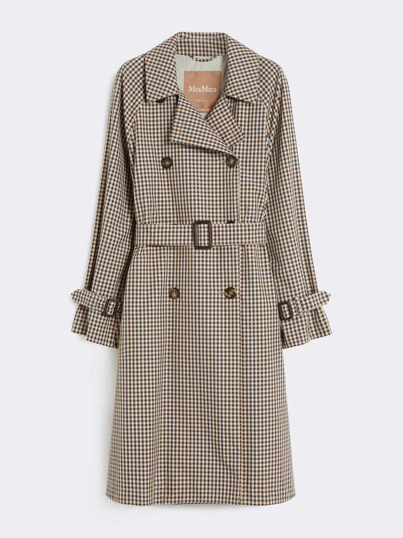 FATE Patterned water-repellent twill trench coat - COFFEE 7