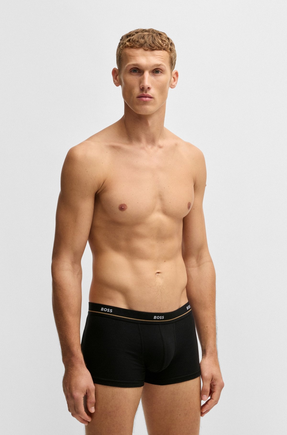 THREE-PACK OF STRETCH-COTTON TRUNKS WITH LOGO WAISTBANDS - 2