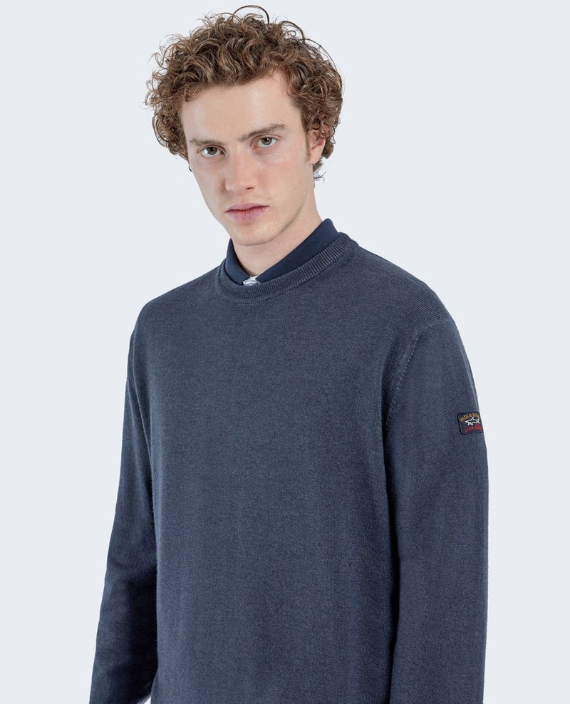 Merino wool crew neck extra-fine dyed garment 5
