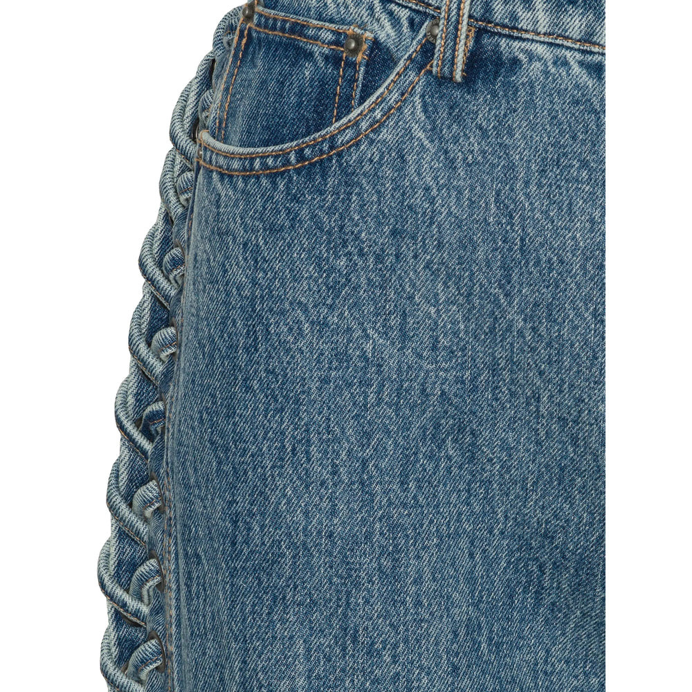 Rotate Blue Denim - Straight-Leg Jeans Women - 2