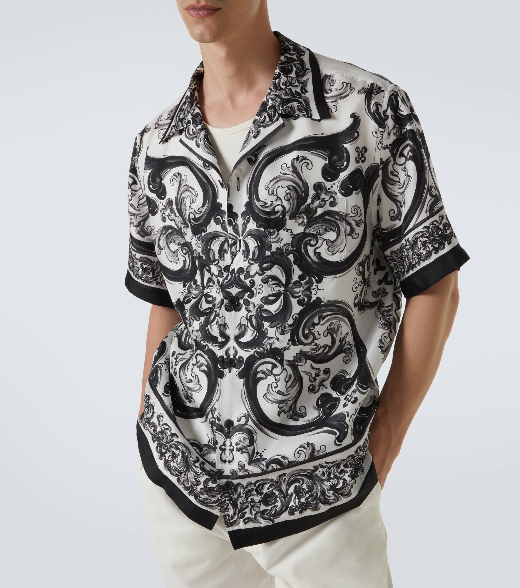Majolica silk twill shirt - 5