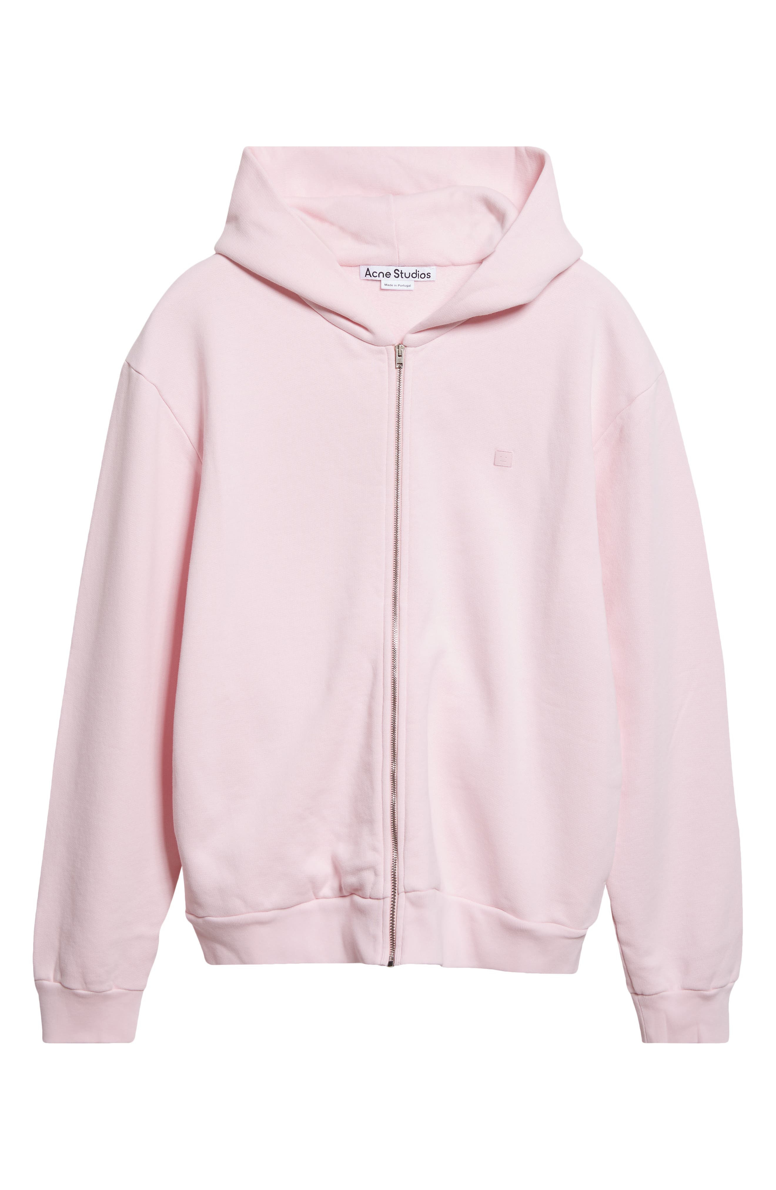 Acne Studios Fupiter Face Patch Fleece Zip Hoodie in Blossom Pink at Nordstrom - 5
