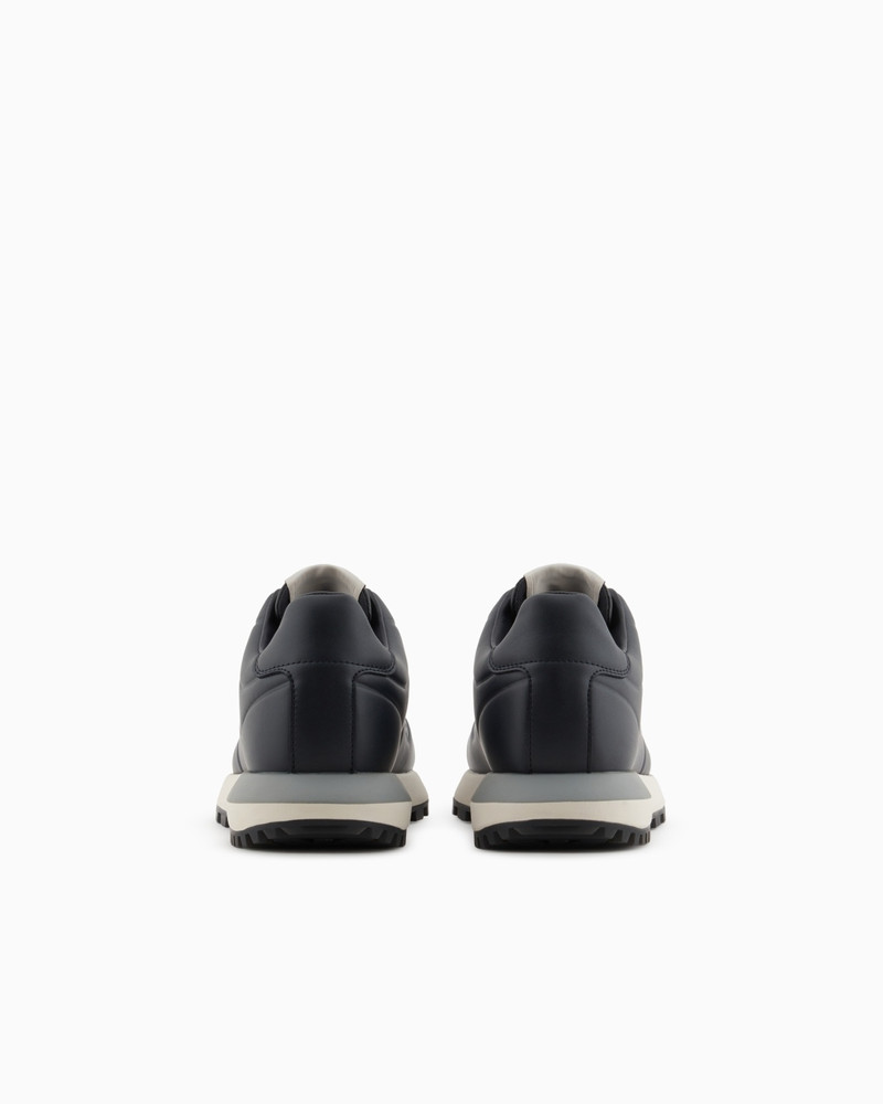 EMPORIO ARMANI LEATHER SNEAKERS WITH THERMOFORMED DETAILS outlook