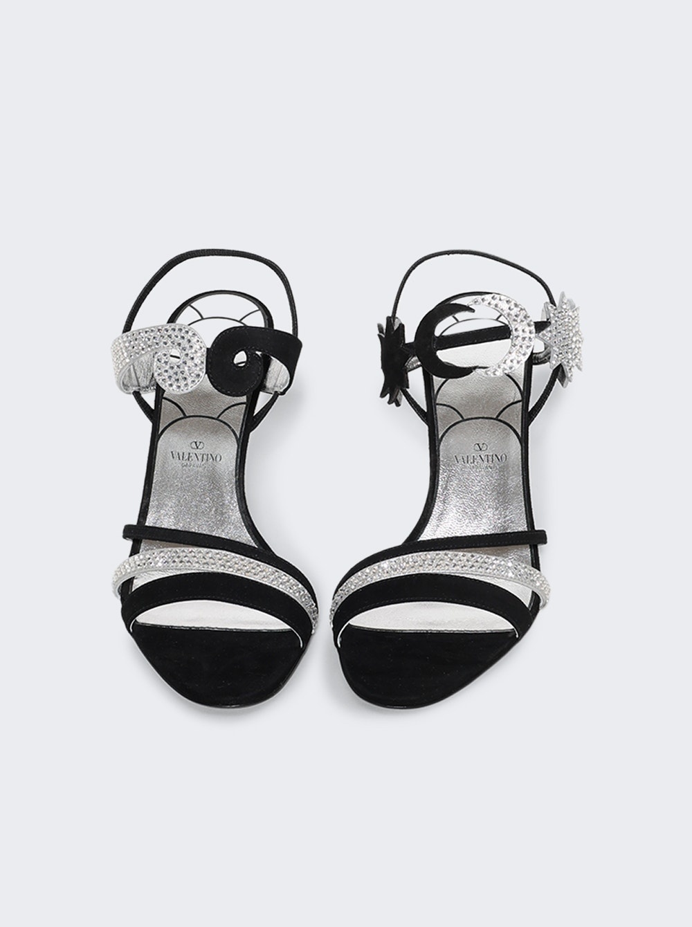 L'une Et L'autre Suede Sandal Black And Silver Crystal - 5