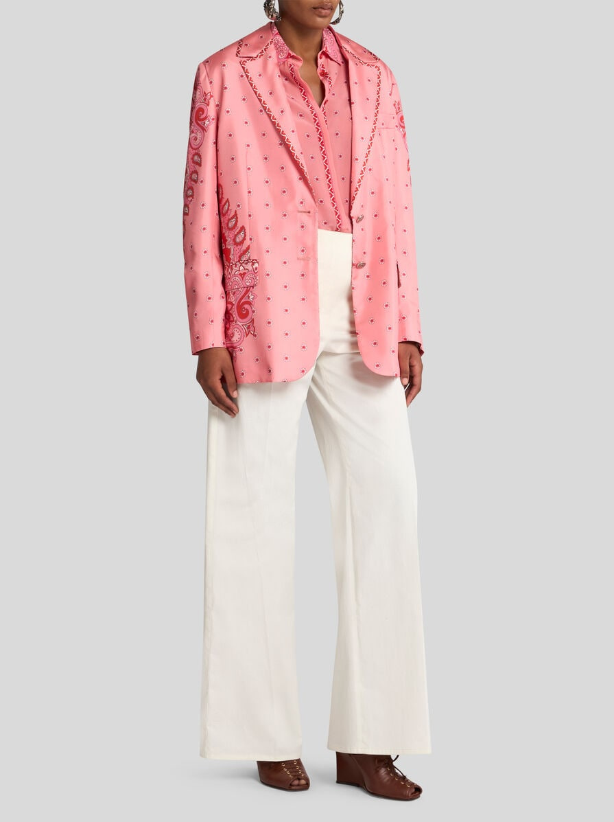 SILK TWILL JACKET WITH PEGASO BUTTONS - 3